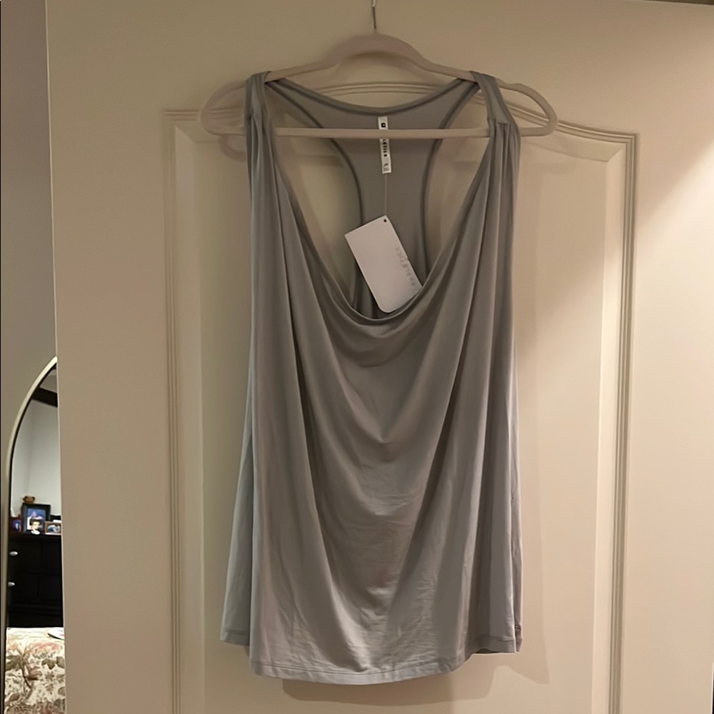 Fabletics Light Gray Drape Angelina Tank (NWT)